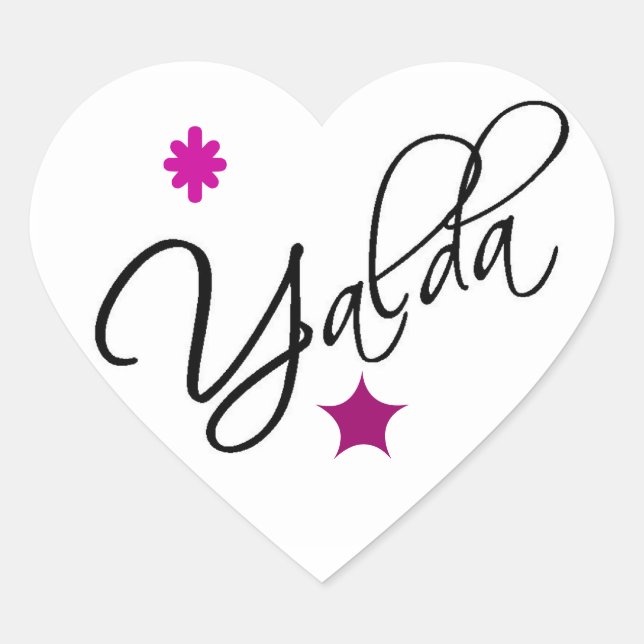Yalda Heart Sticker (Front)