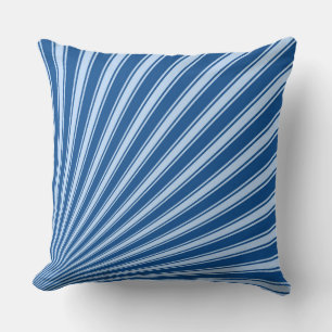Yale Blue Funky Sun Rays Background Cushion