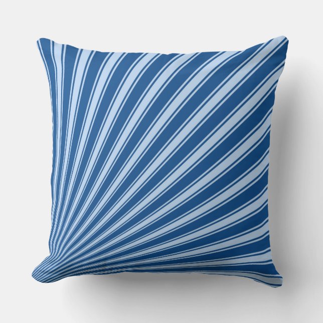 Yale Blue Funky Sun Rays Background Cushion (Front)