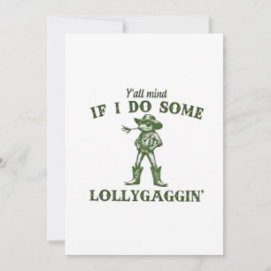 Y'all Mind If I Do Some Lollygang Retro Boho Frog Invitation