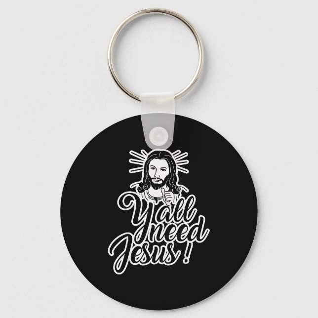 Yall Need Jesus Christmas  Key Ring (Front)