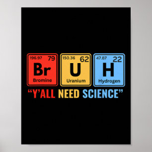 Y'all Need Science Chemistry Biology Physics Teach Poster
