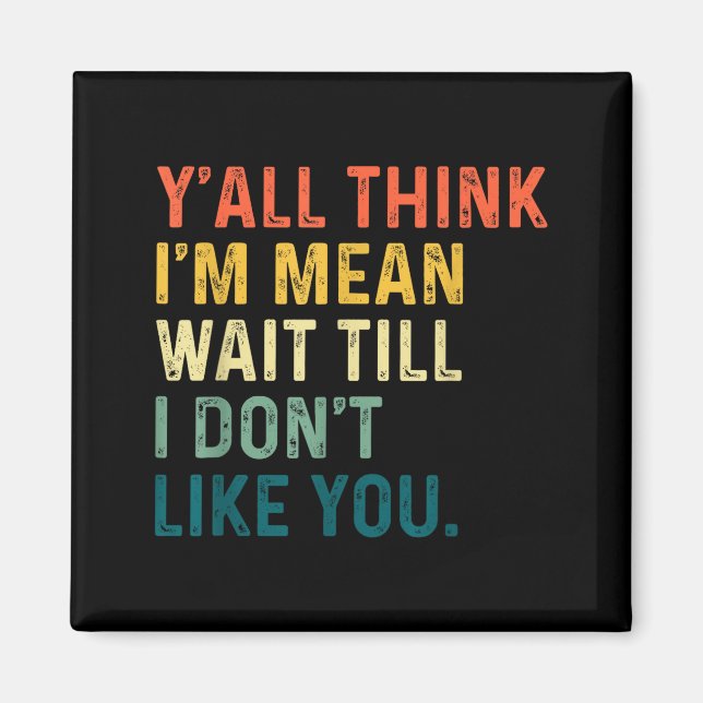 Y'all Think I'm Mean Wait Till I Don't Like You Vi Magnet (Front)