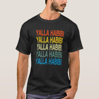 Yalla Habibi Arabic Calligraphy T-Shirt