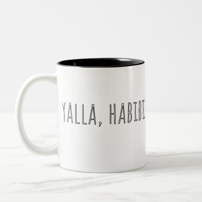 yalla habibi Two-Tone coffee mug (Left)
