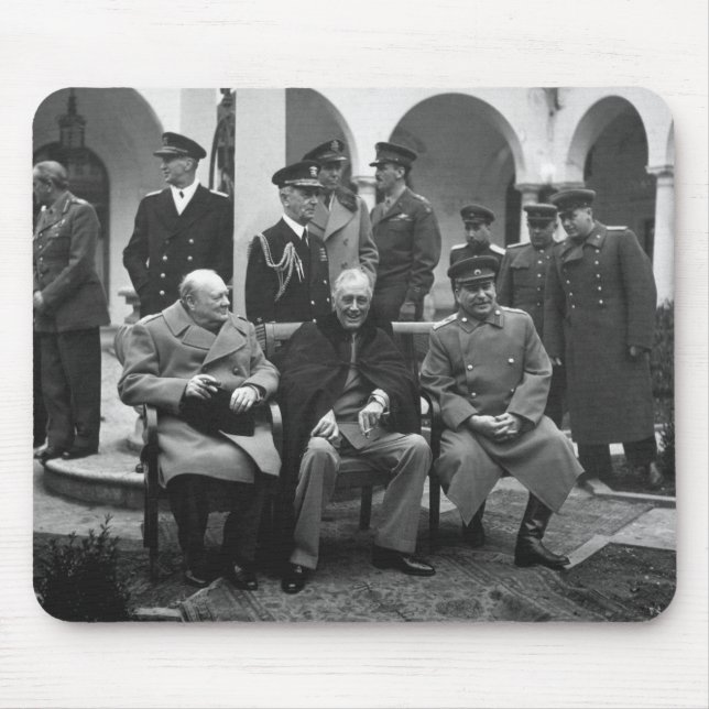 Yalta Conference Roosevelt Stalin Churchill 1945 Mouse Mat (Front)
