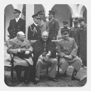 Yalta Conference Roosevelt Stalin Churchill 1945 Square Sticker