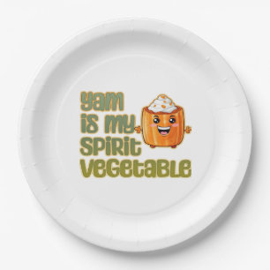 Yam Is My Spirit Vegetable Funny Playful Mood Paper Plate