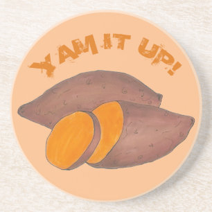 Yam It Up Funny Orange Sweet Potato Funny Foodie Coaster
