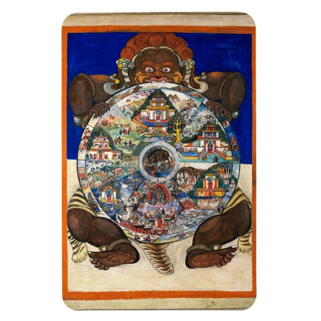 Yama The Lord Of Death Holding The Wheel Of Life Magnet (Vertical)