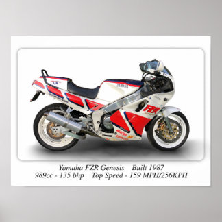 Yamaha FZR Genesis Motorcycle - A3 Size Print