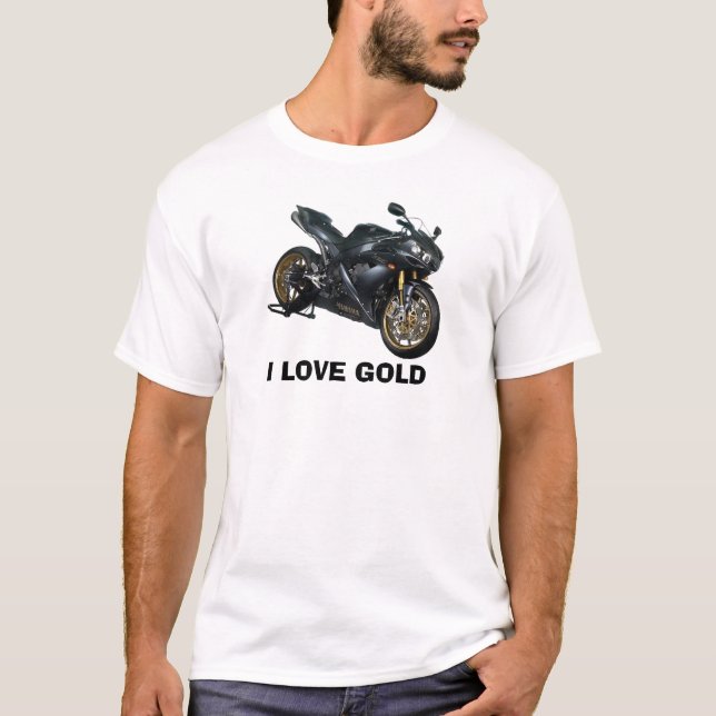 yamaha-r1-BG, I LOVE GOLD T-Shirt (Front)