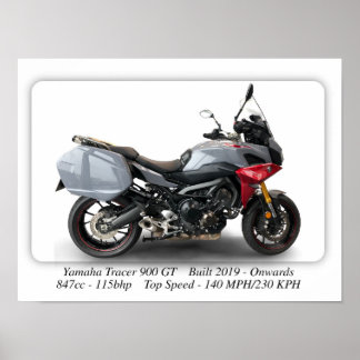 Yamaha Tracer 900 GT Motorcycle - A3 Size Print 