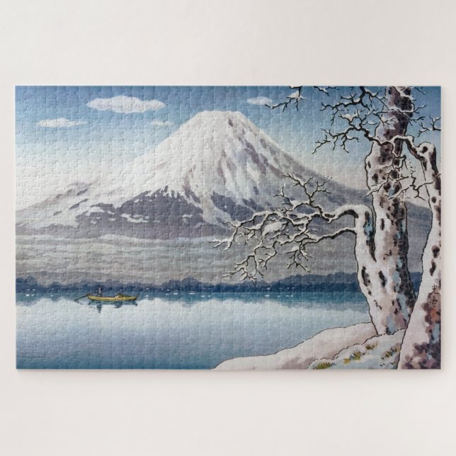 Yamanaka Lake in Winter by Tsuchiya Koitsu Jigsaw Puzzle (Horizontal)