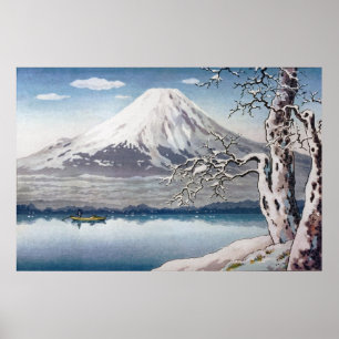 Yamanaka Lake in Winter by Tsuchiya Koitsu Poster