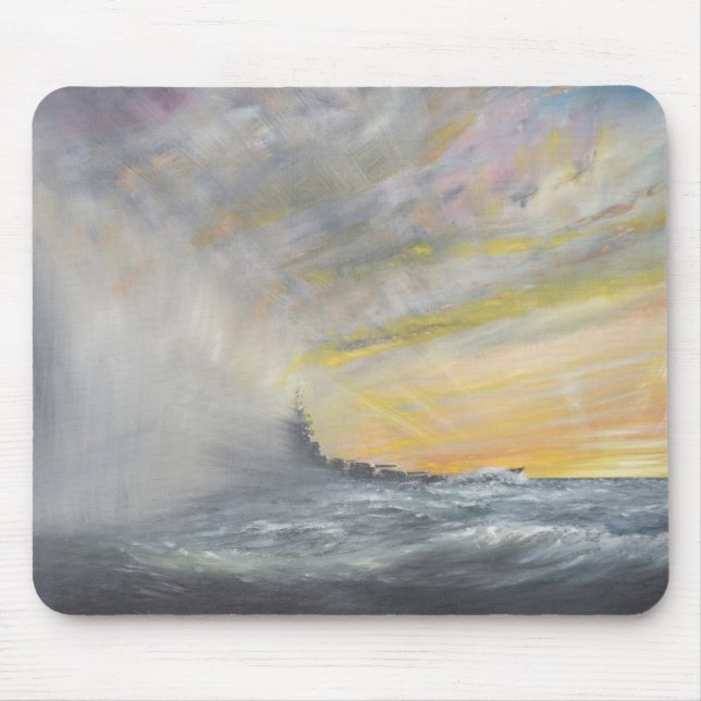 Yamato Emerges from Pacific Typhoon 1944 2010 Mouse Mat (Front)