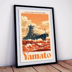 Yamato Japanese Battleship Vintage Maritime Poster