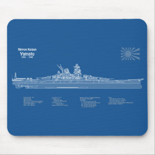 Yamato - Ship Blueprint Plans ABD Mouse Mat