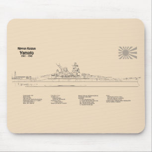 Yamato - Ship Blueprint Plans SD Mouse Mat
