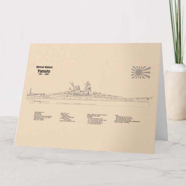 Yamato - Ship Blueprint Plans SD Thank You Card (Front)