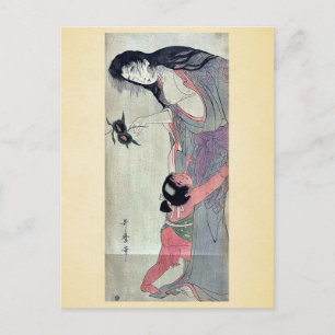 Yamauba holding chestnuts by Kitagawa,Utamaro Postcard