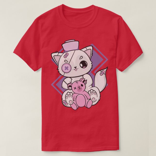 Yami Kawaii Arctic Fo Nurse For Anime Nu goth Menh T-Shirt (Design Front)