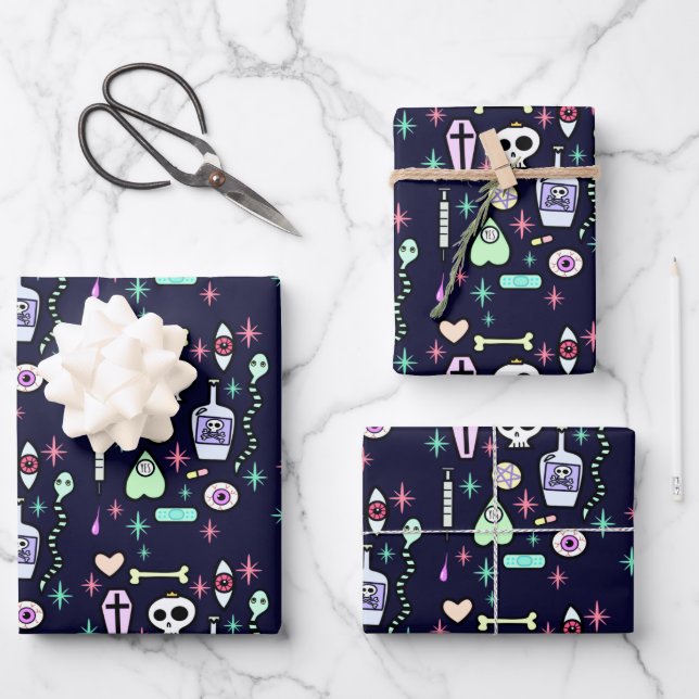 Yami Kawaii Christmas Wrapping Paper (Front)