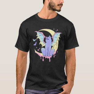 Yami Moon Phases Pastel Goth Cat Kitty Pagan Witch T-Shirt