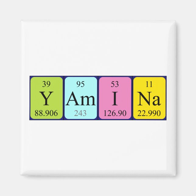 Yamina periodic table name magnet (Front)