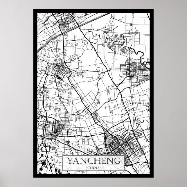 Yancheng China City Map Poster (Front)