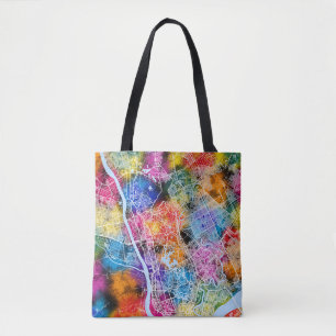 Yangon Myanmar City Map Tote Bag