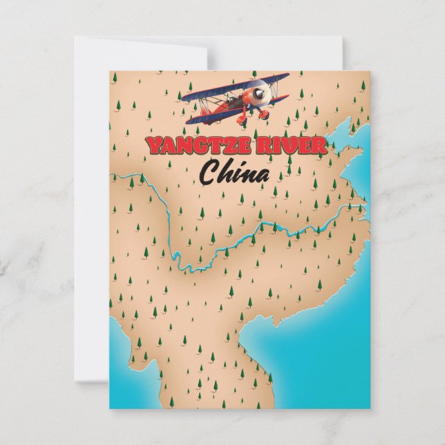 Yangtze river China map poster (Front)