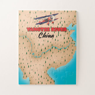Yangtze river China map poster Jigsaw Puzzle