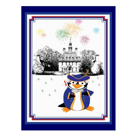 Yankee Doodle Penguin Postcard