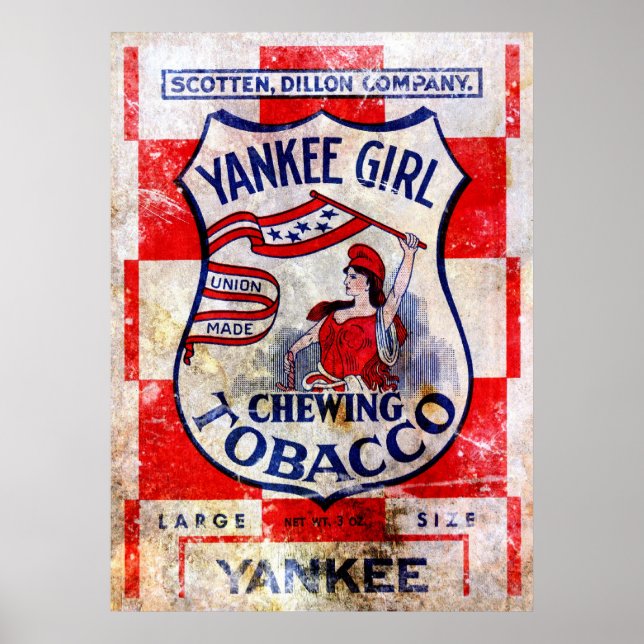 Yankee Girl Chewing Tobacco Print (Front)