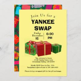Yankee Swap Gift Exchange, Gift Background, ZPR Invitation