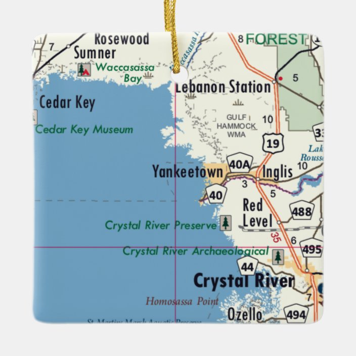 Yankeetown Florida Map Ceramic Ornament Zazzle.co.uk