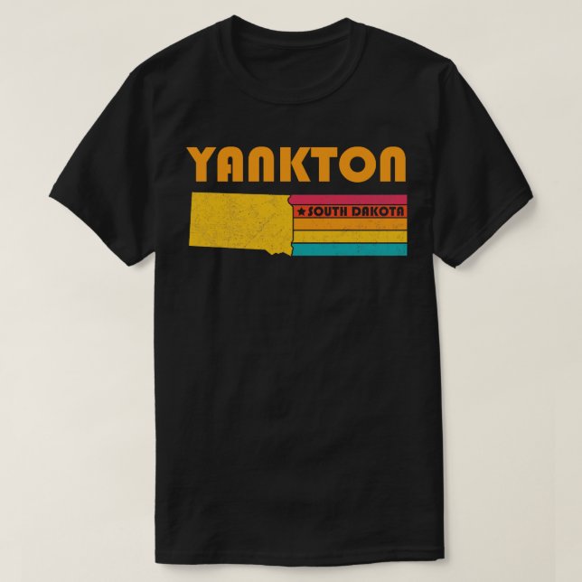 Yankton South Dakota Vintage Distressed Souvenir T-Shirt (Design Front)