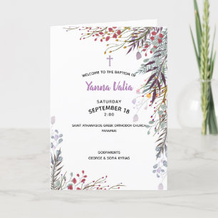 Yanna Greek Orthodox Church baptism Program Programme