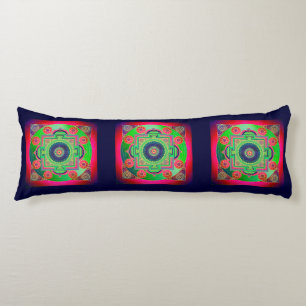YANTRA - the great wheel - green pink Body Cushion