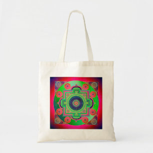 YANTRA - the great wheel - green pink Tote Bag