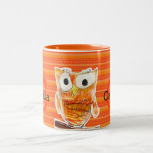 YAP   Custom Designer Owl   Youth Art Project Two-Tone Coffee Mug