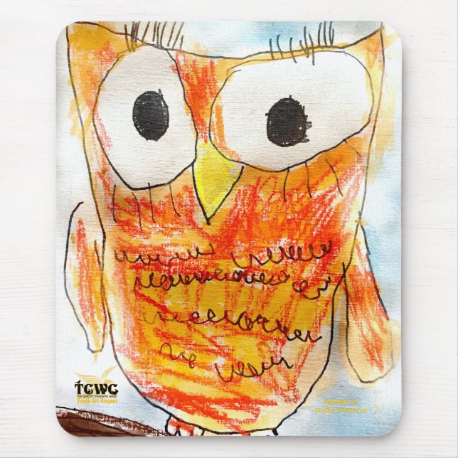 YAP | Designer Owl | Youth Art Project Mouse Mat (Front)