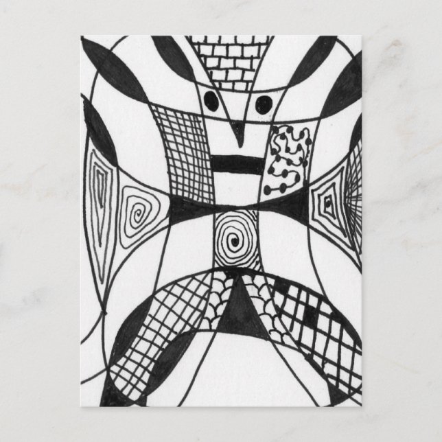 "Yappy Dog" Abstract Design Postcard (Front)