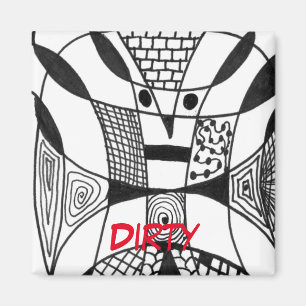 "Yappy Dog" Abstract Dishwasher Status Magnet