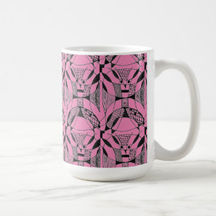 "Yappy Dog on Pink Tiled" Abstract Design Mug
