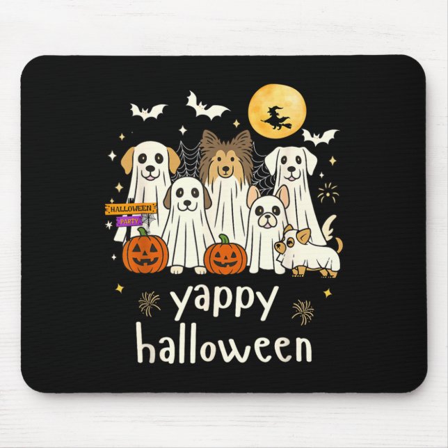 Yappy Halloween Funny Dog Ghosts Halloween 1 Mouse Mat (Front)