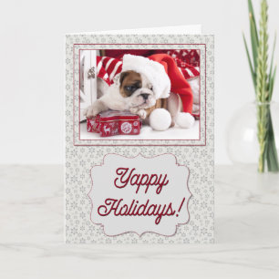 Yappy Holiday Bulldog Card