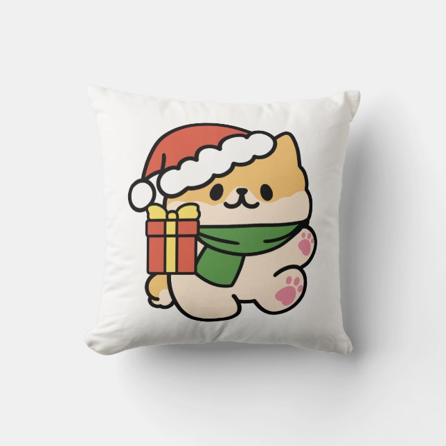 Yappy Howlidays - Cute Christmas Dog Cartoon Cushion (Front)