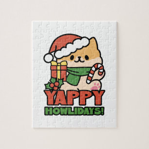 Yappy Howlidays - Cute Christmas Dog Cartoon Jigsaw Puzzle